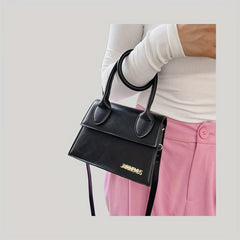 Women's Letter Square Crossbody Bag with Round Handle