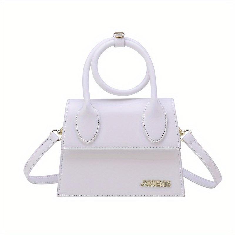 Women's Letter Square Crossbody Bag with Round Handle