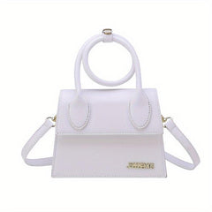 Women's Letter Square Crossbody Bag with Round Handle