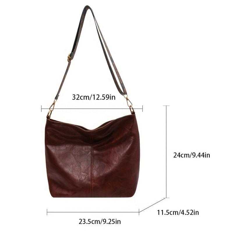 Vintage Geometric Crossbody Bag with Large Capacity Shoulder Strap