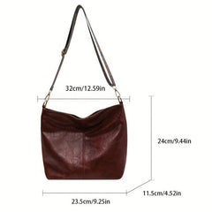Vintage Geometric Crossbody Bag with Large Capacity Shoulder Strap