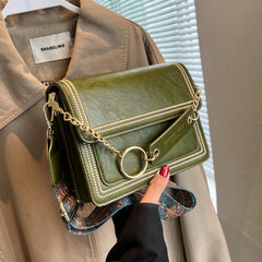 Square Crossbody Bag Small Flap Purse Women's Shoulder Bag