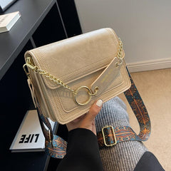 Square Crossbody Bag Small Flap Purse Women's Shoulder Bag