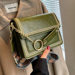 Square Crossbody Bag Small Flap Purse Women's Shoulder Bag