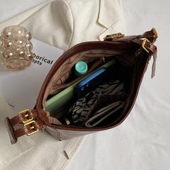 Retro Tote Bag Waterproof Faux Leather Women's Crossbody Bag