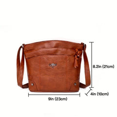 Multi-Pocket Crossbody Bag Soft Textured Shoulder Bag