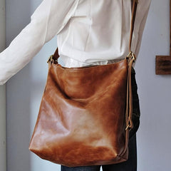 Retro Hobo Large Capacity Tote Bag PU Leather Textured Backpack