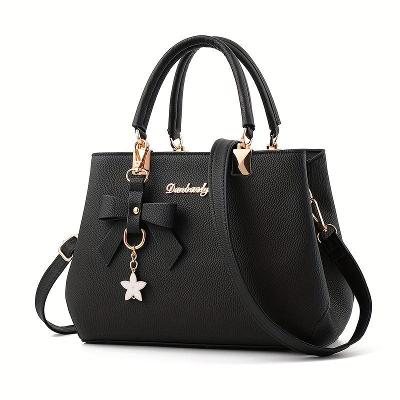 Bow Decor Handbags For Women Solid Crossbody Bag Satchel Purse