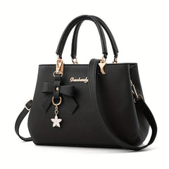 Bow Decor Handbags For Women Solid Crossbody Bag Satchel Purse