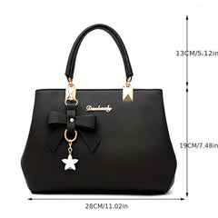 Bow Decor Handbags For Women Solid Crossbody Bag Satchel Purse