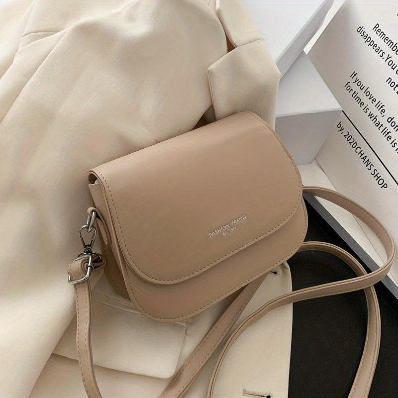Letter Graphic Saddle Bag Crossbody Purse for Women