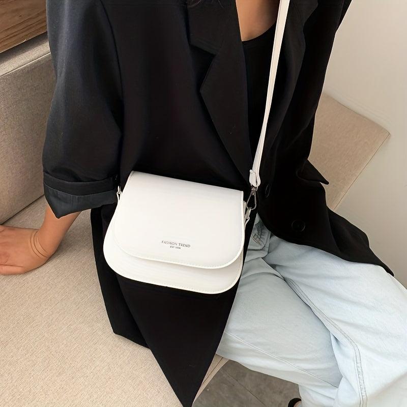 Letter Graphic Saddle Bag Crossbody Purse for Women