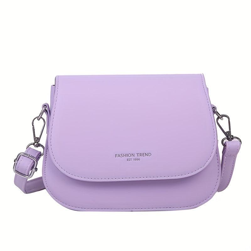 Letter Graphic Saddle Bag Crossbody Purse for Women