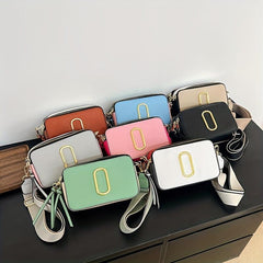 Metal Decor Crossbody Bag Mini Square Purse