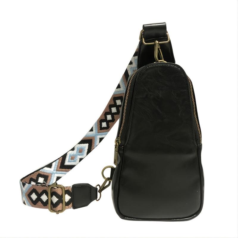 Faux Leather Zipper Chest Bag Women's Fanny Pack
