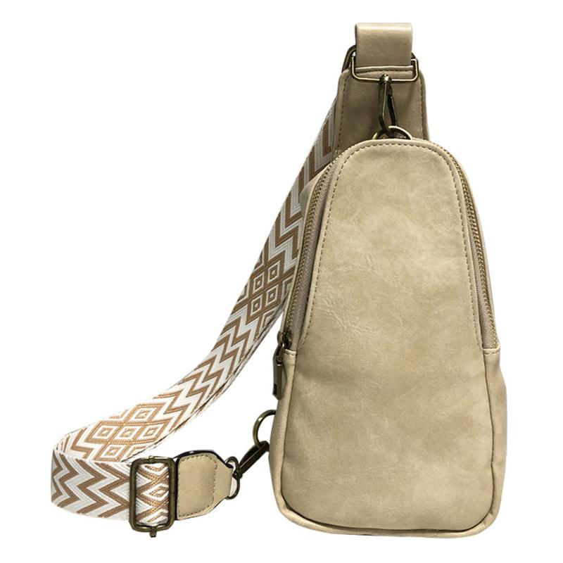 Faux Leather Zipper Chest Bag Women's Fanny Pack