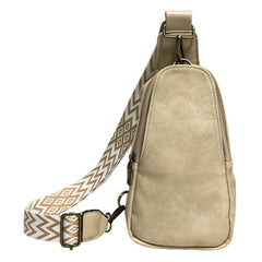 Faux Leather Zipper Chest Bag Women's Fanny Pack