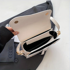 Versatile Crossbody Flap Shoulder Bag PU Leather Saddle Bag