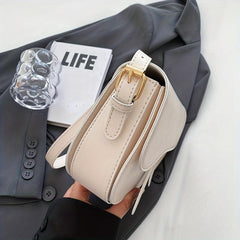 Versatile Crossbody Flap Shoulder Bag PU Leather Saddle Bag