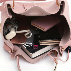 3Pcs Tassel Shoulder Bag Set with Crossbody Pouch & Clutch Purse
