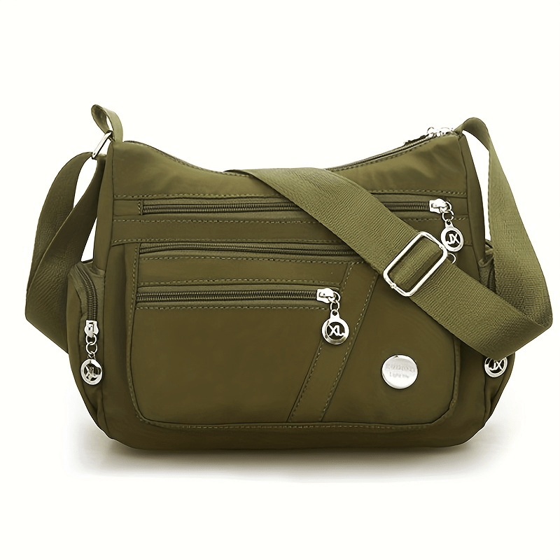 Large Capacity Nylon Crossbody Bag with Multiple Compartments
