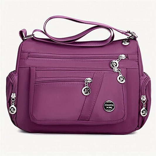 Large Capacity Nylon Crossbody Bag with Multiple Compartments