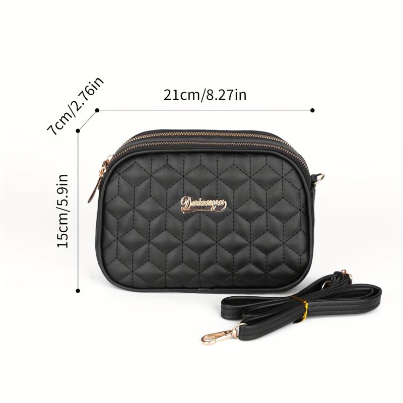 Quilted Square Shoulder Bag Solid Crossbody Bag