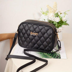 Quilted Square Shoulder Bag Solid Crossbody Bag