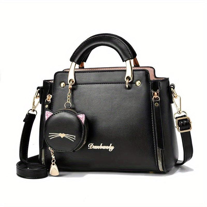 Waterproof Crossbody Bag PU Leather Top Handle Satchel Shoulder Bag