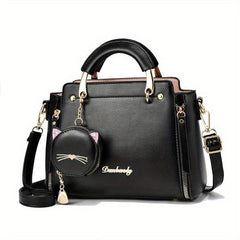 Waterproof Crossbody Bag PU Leather Top Handle Satchel Shoulder Bag