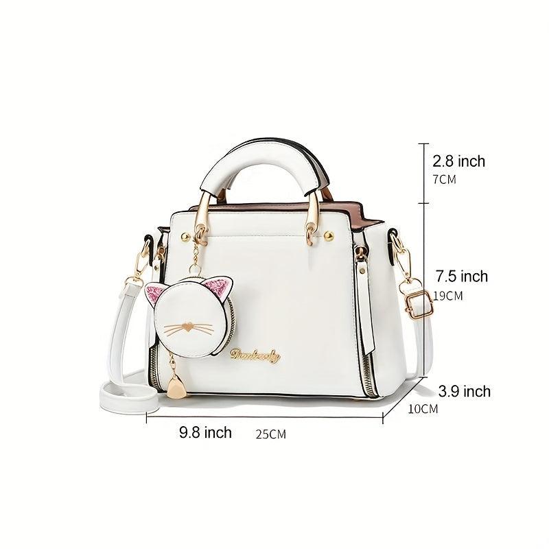Waterproof Crossbody Bag PU Leather Top Handle Satchel Shoulder Bag