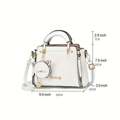 Waterproof Crossbody Bag PU Leather Top Handle Satchel Shoulder Bag