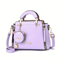 Waterproof Crossbody Bag PU Leather Top Handle Satchel Shoulder Bag