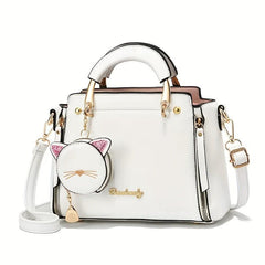 Waterproof Crossbody Bag PU Leather Top Handle Satchel Shoulder Bag