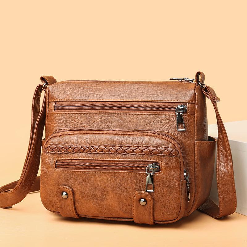 Braided Detail Crossbody Bag Studded Decor Shoulder Bag