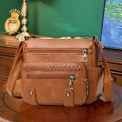 Braided Detail Crossbody Bag Studded Decor Shoulder Bag