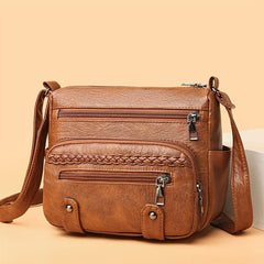 Braided Detail Crossbody Bag Studded Decor Shoulder Bag