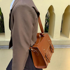 Vintage PU Classic Messenger Bag for Women