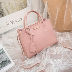 Litchi Pattern Handbag Tote PU Leather Crossbody Purse