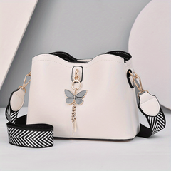 Geometric Strap Crossbody Bag Women's Faux Leather Shoulder Bag