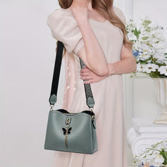 Geometric Strap Crossbody Bag Women's Faux Leather Shoulder Bag
