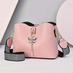 Geometric Strap Crossbody Bag Women's Faux Leather Shoulder Bag