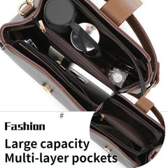 Faux Leather Crossbody Bag Top Handle Purse Zipper Bucket Bag