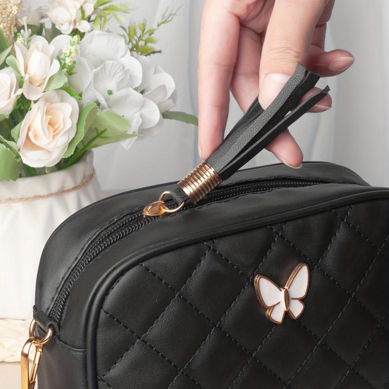 Argyle Pattern Shoulder Bag Quilted Crossbody Bag