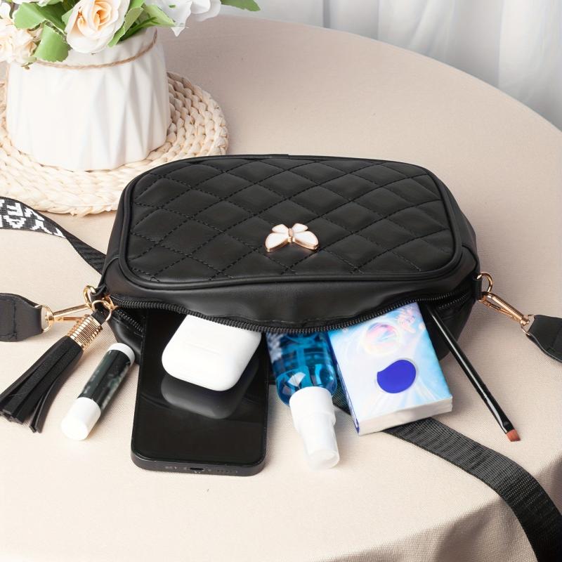 Argyle Pattern Shoulder Bag Quilted Crossbody Bag