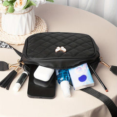 Argyle Pattern Shoulder Bag Quilted Crossbody Bag
