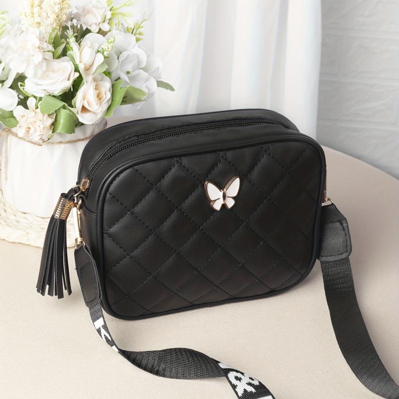 Argyle Pattern Shoulder Bag Quilted Crossbody Bag