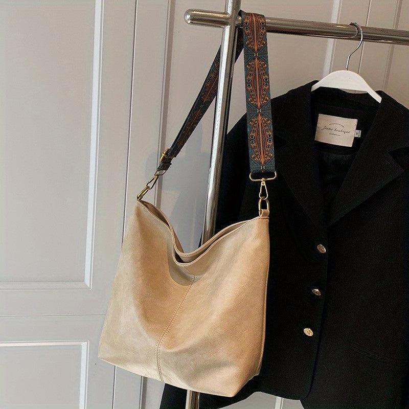 Vintage Ethnic Style Hobo Crossbody Bag Large Capacity Shoulder Bag