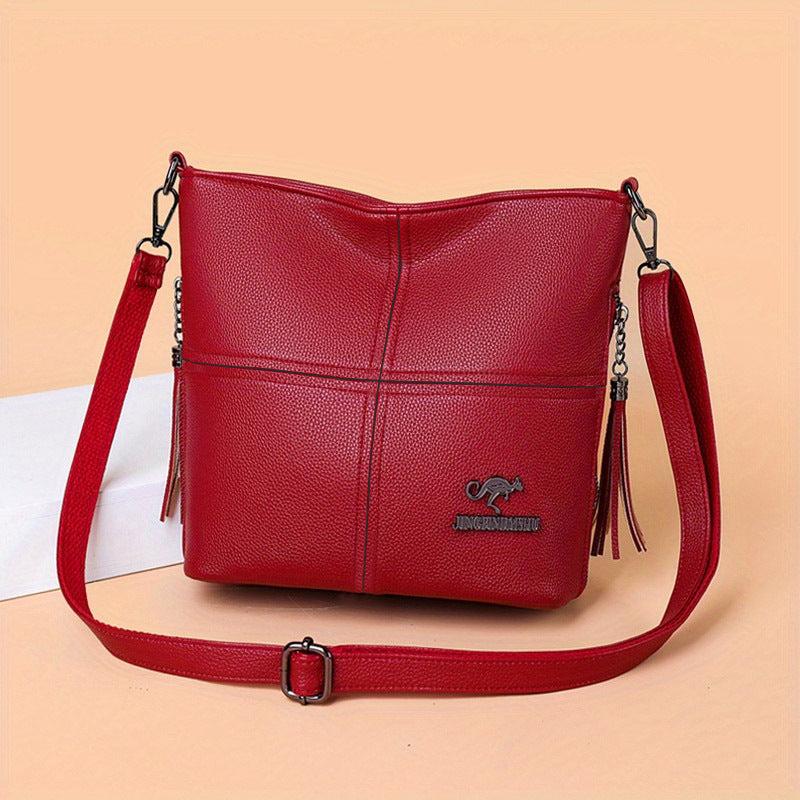 Small Zipper Solid Crossbody Bag PU Leather Underarm Bag Purse