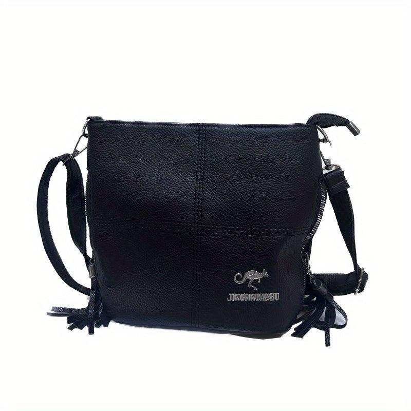 Small Zipper Solid Crossbody Bag PU Leather Underarm Bag Purse
